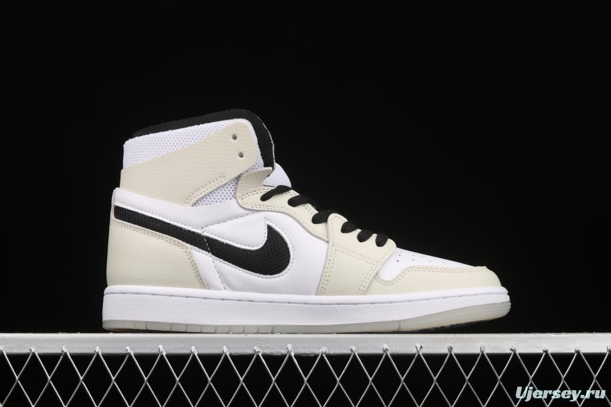 Air Jordan 1 Zoom Air CMFT Pearl White High Top Basketball shoes CT0979-002