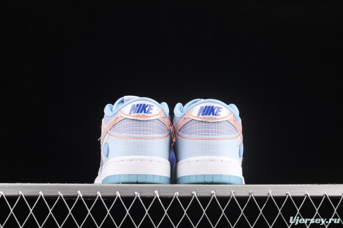 Unlon x NIKE SB DUNK Low joint style sky blue SB buckle rebound fashion leisure board shoes DJ9649-400