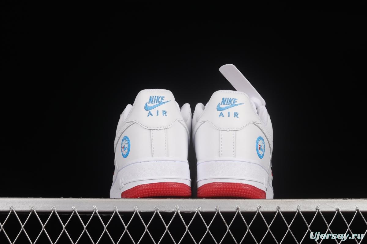 NIKE Air Force 1'07 Low Philadelphia 76ers white, blue and red low-top casual sneakers AI5958-300