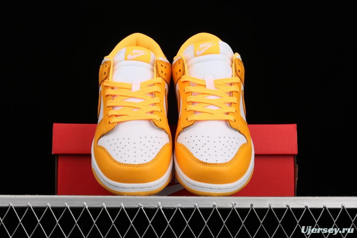 NIKE DUNK Low SB dunk series white and yellow color matching low-side leisure sports skateboard shoes DD1503-800