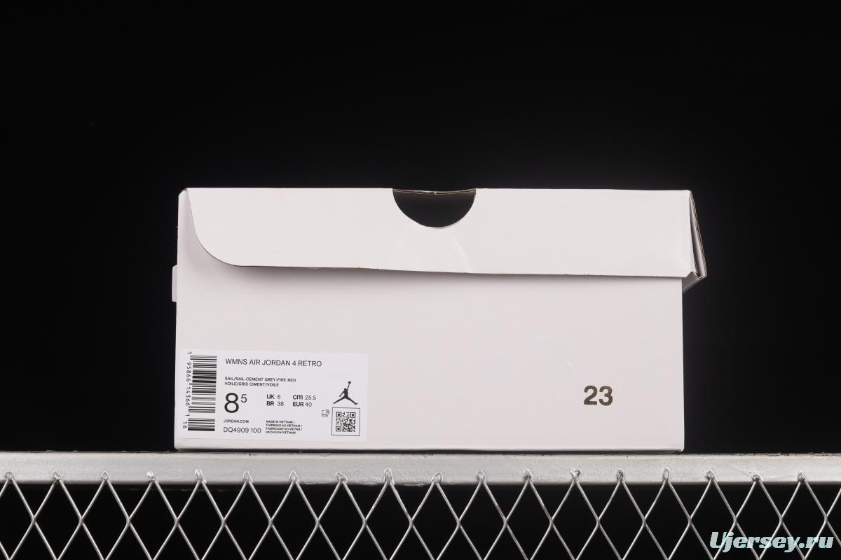 Air Jordan 4 Retro Canvas off-white canvas basketball shoes DQ4909-100