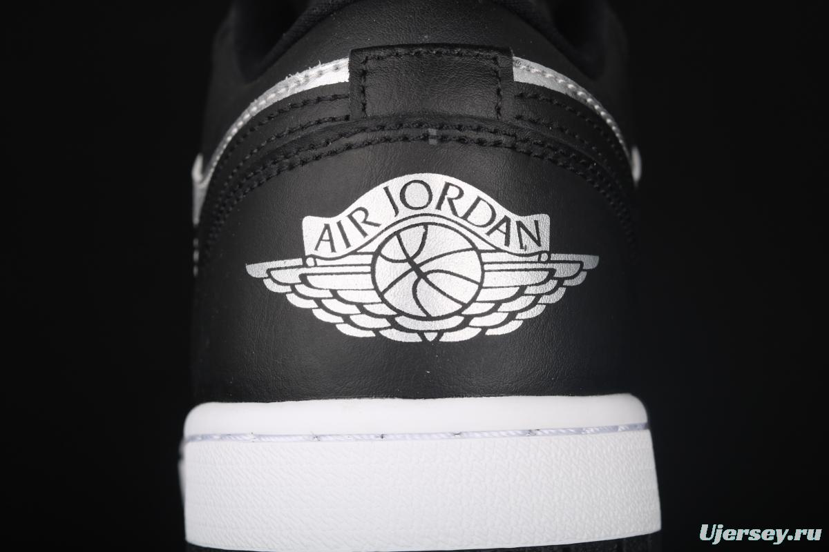 Air Jordan 1 Low low-top black silver culture leisure sports shoes DA5551-001