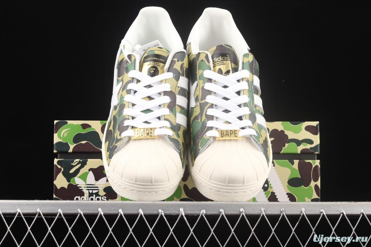 BAPE x Adidas Superstar 80s GZ8981 Darth ape-man co-named shell full head casual board shoes