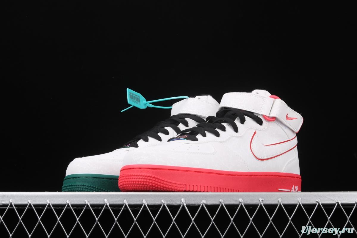 NIKE Air Force 1 High'07 Le ChinaHoop Dreams Red and Green Mandarin Duck Chinese Basketball Dream Limited Edition Zhongbang Leisure Board shoes CK4581-131