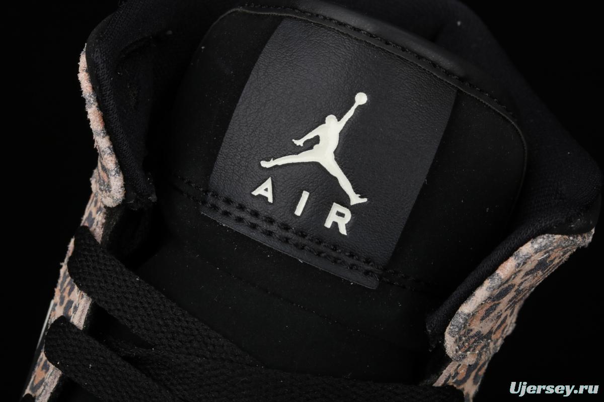 Air Jordan 1 Mid GS leopard print Zhongbang basketball shoes BQ6931-021