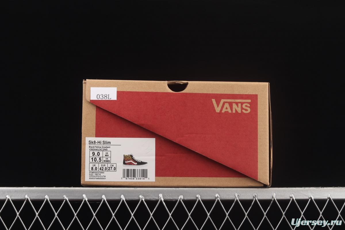 Vans Sk8-Hi Slim graded letter printed high-top casual board shoes VN0A4U3C2N5