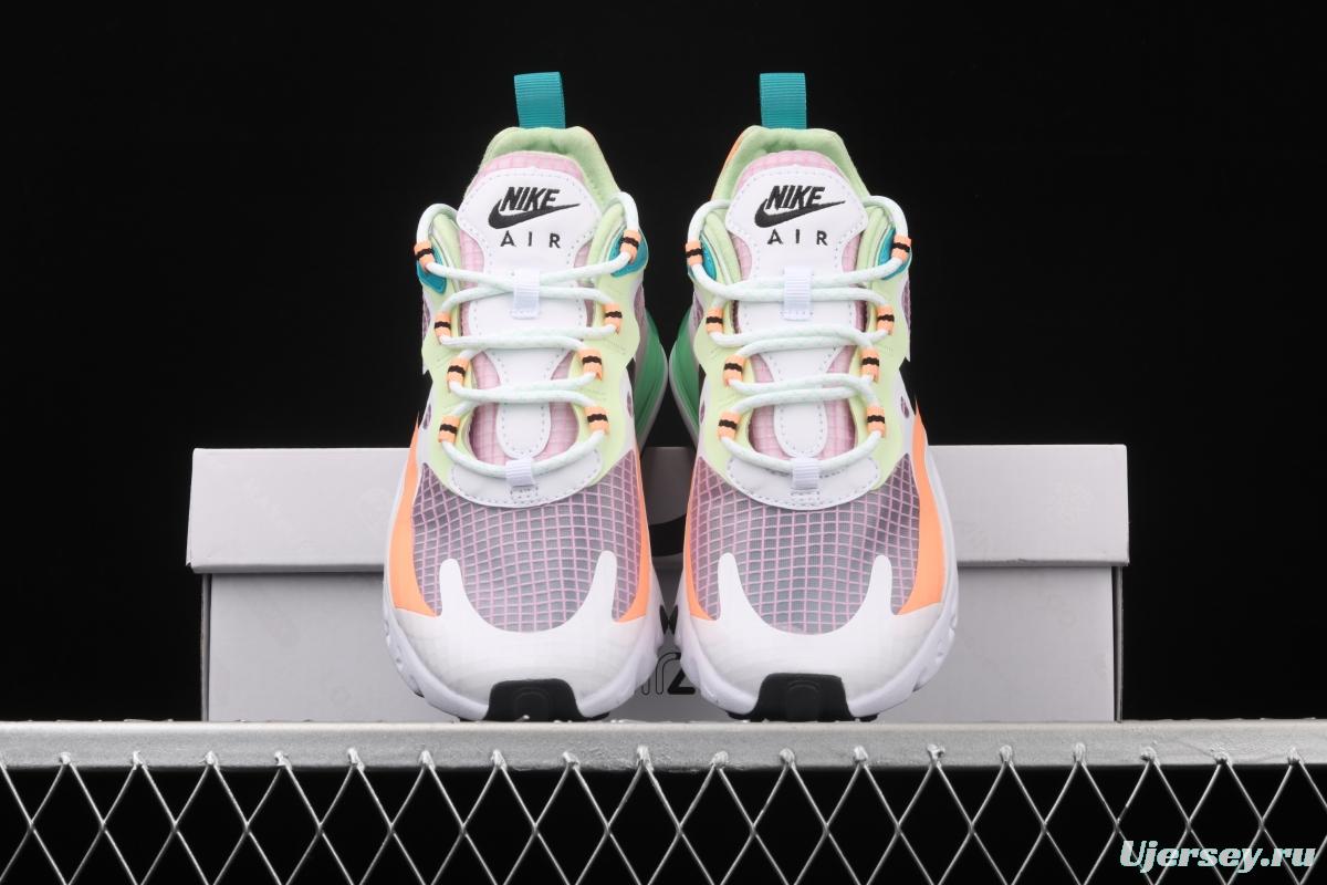 NIKE Air Max 270React new high frequency mesh hollowing out function half palm air cushion running shoes CJ0620-600