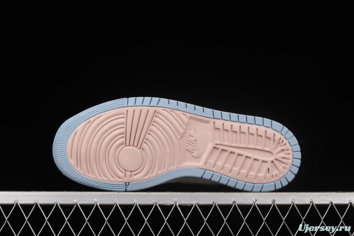 Air Jordan 1 Zoom CMFT Celestine Blue macaron rice powder DQ5092-651