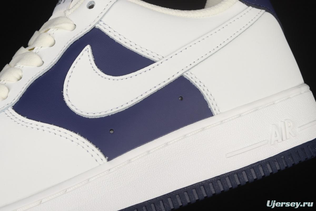 NIKE Air Force 1x07 Low dark blue stitching low-top casual board shoes AL2236-103