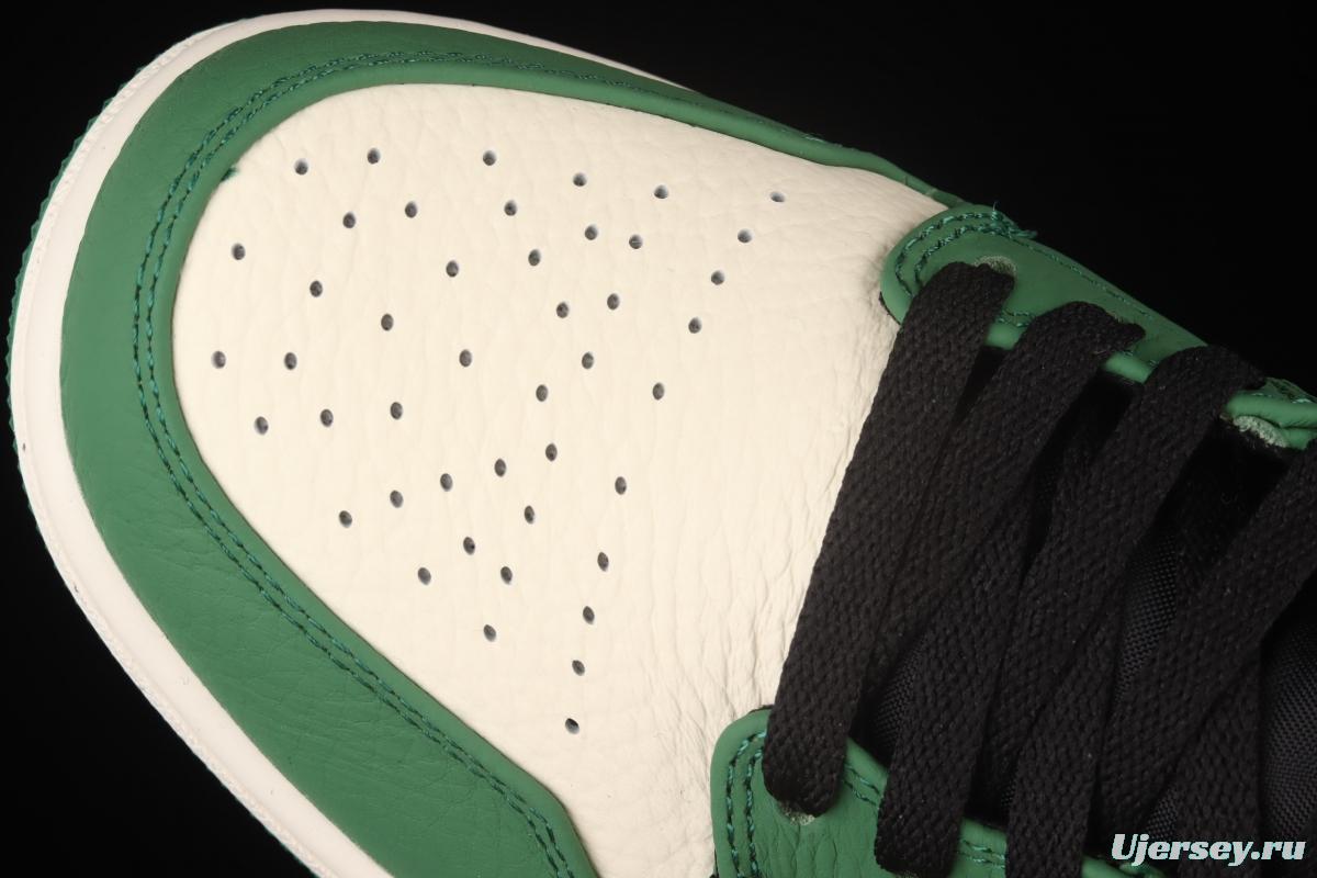 Air Jordan 1 Mid refreshing green toe middle upper basketball shoes 852542-301