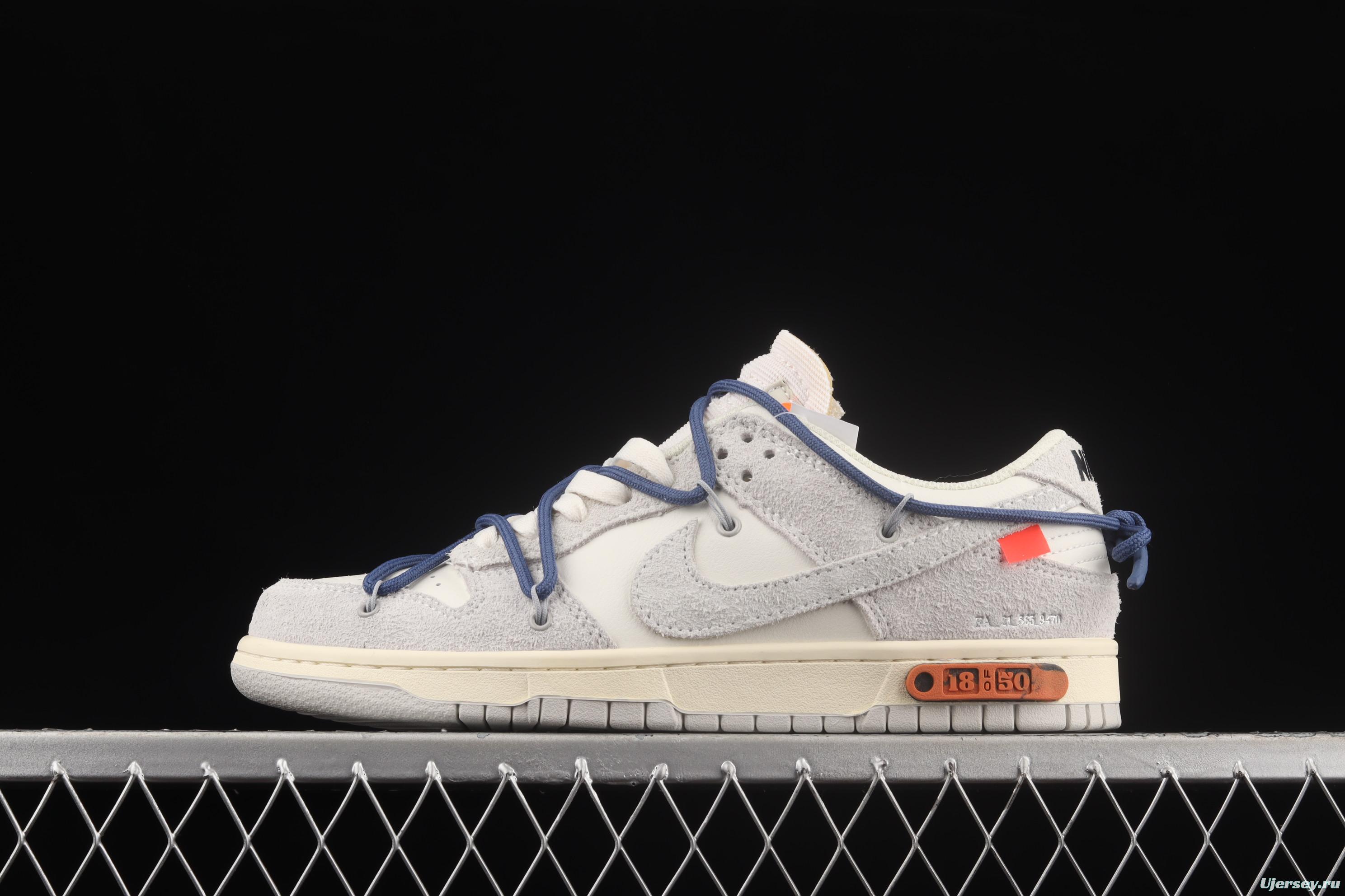 OFF-White x NIKE DUNK Low OW SB buckle rebound fashion casual board shoes DJ0950-112