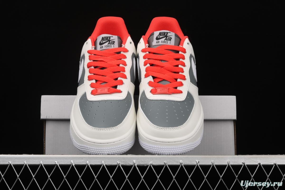 NIKE Air Force 1' 07 Low gray-red pigeon color matching low-top casual board shoes CT3427-900