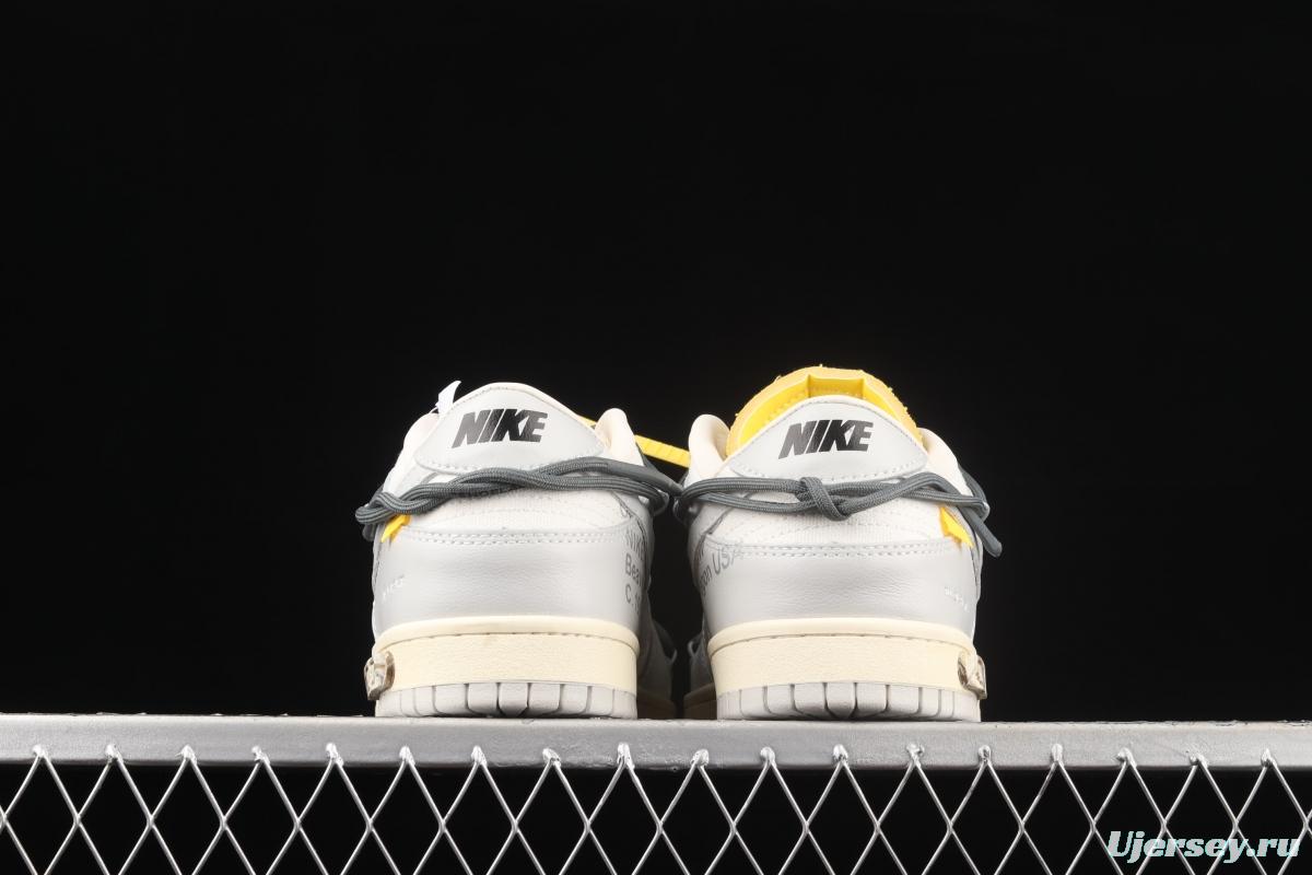 OFF-White x NIKE DUNK Low OW grey leisure sports skateboard shoes DM1602-105