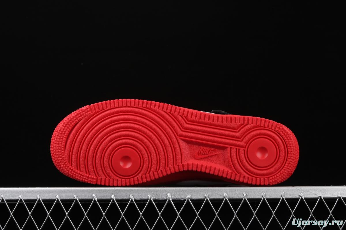 NIKE Air Force 1 Mid'07 Lv8 red and black OW letter casual board shoes 804609-605