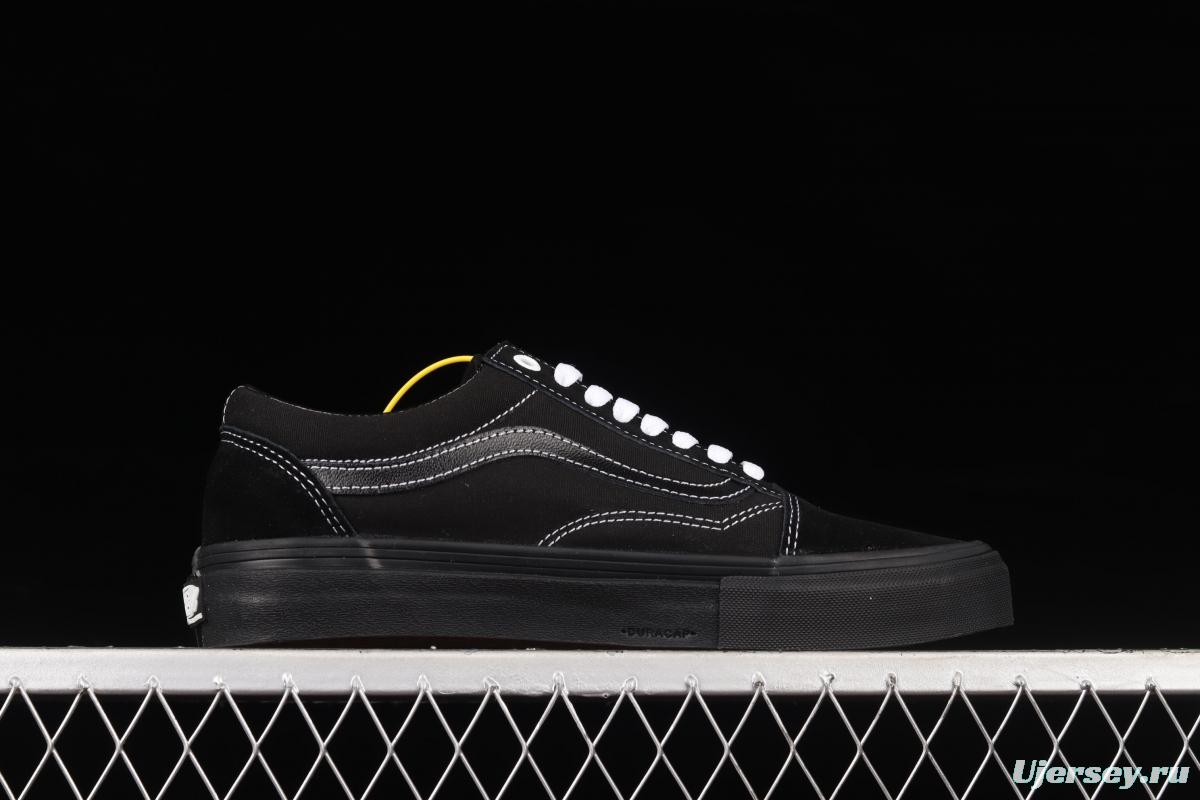 Vans Style 36 suede canvas spliced all-black low-top casual board shoes VN0A5FCBBLK