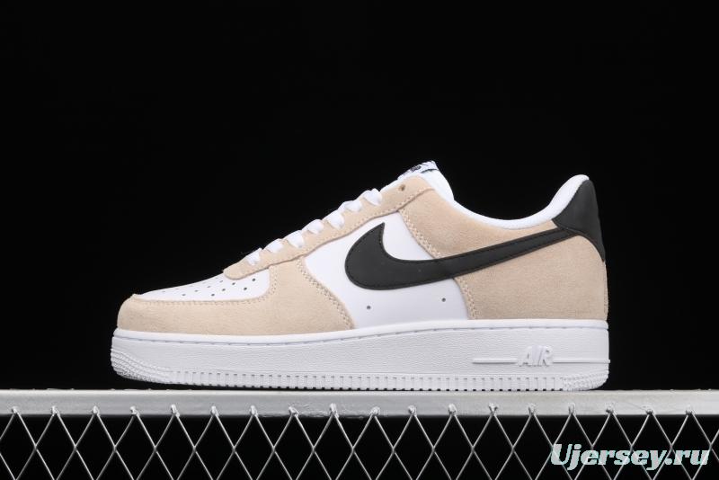 NIKE Air Force 1 Low milk tea white color matching head layer low top casual board shoes BQ8988-100