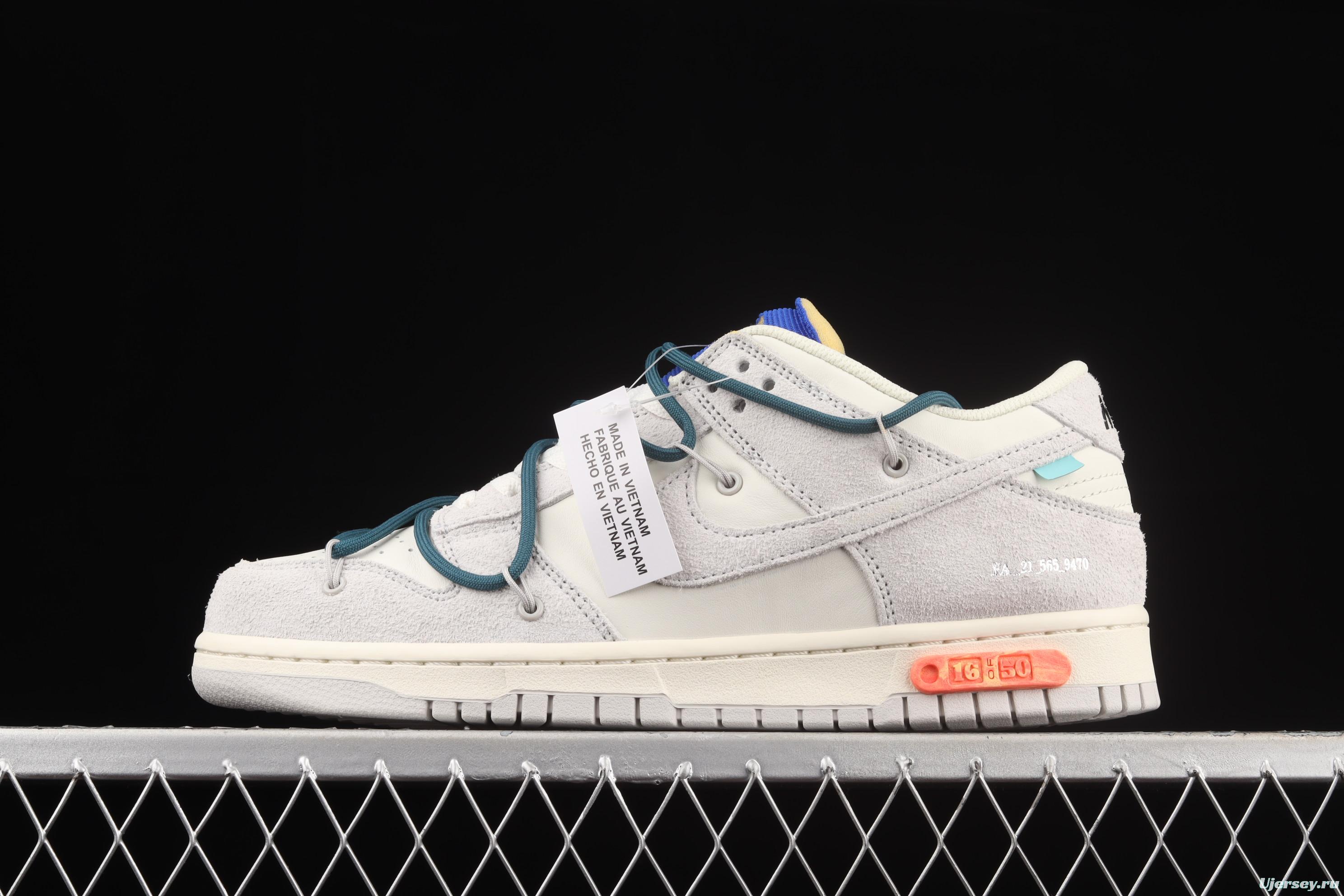 OFF-White x NIKE DUNK Low OW suede SB buckle rebound fashion casual board shoes DJ0950-111,