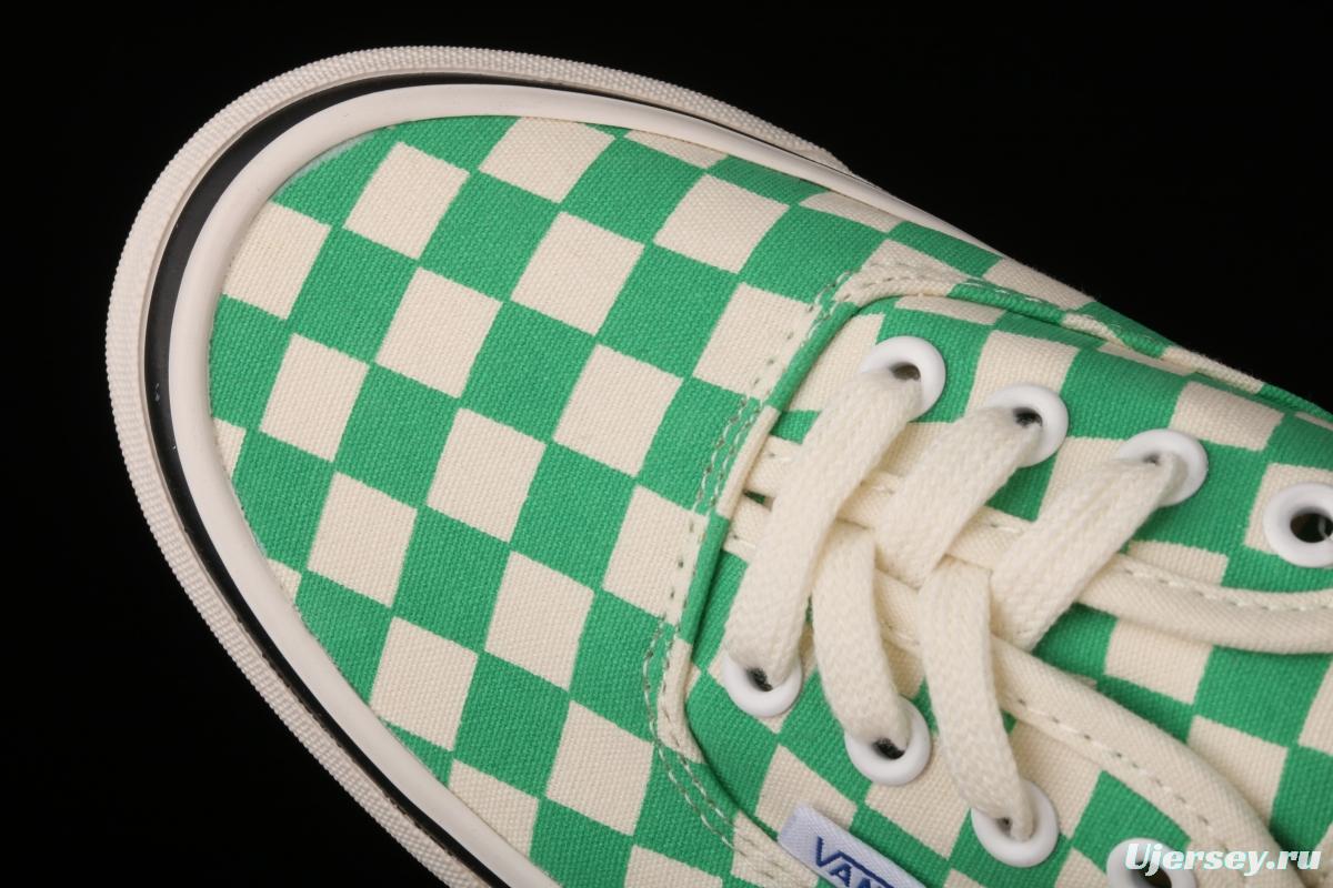 Vans Authentic classic Anaheim milk green checkerboard 4-hole low-side high-end vulcanized skateboard shoes VN0A54F241H