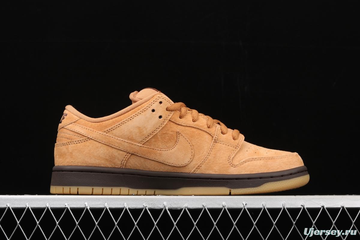 NIKE SB DUNK Low Pro wheat color deciduous yellow low-side sports skateboard shoes BQ6817-204