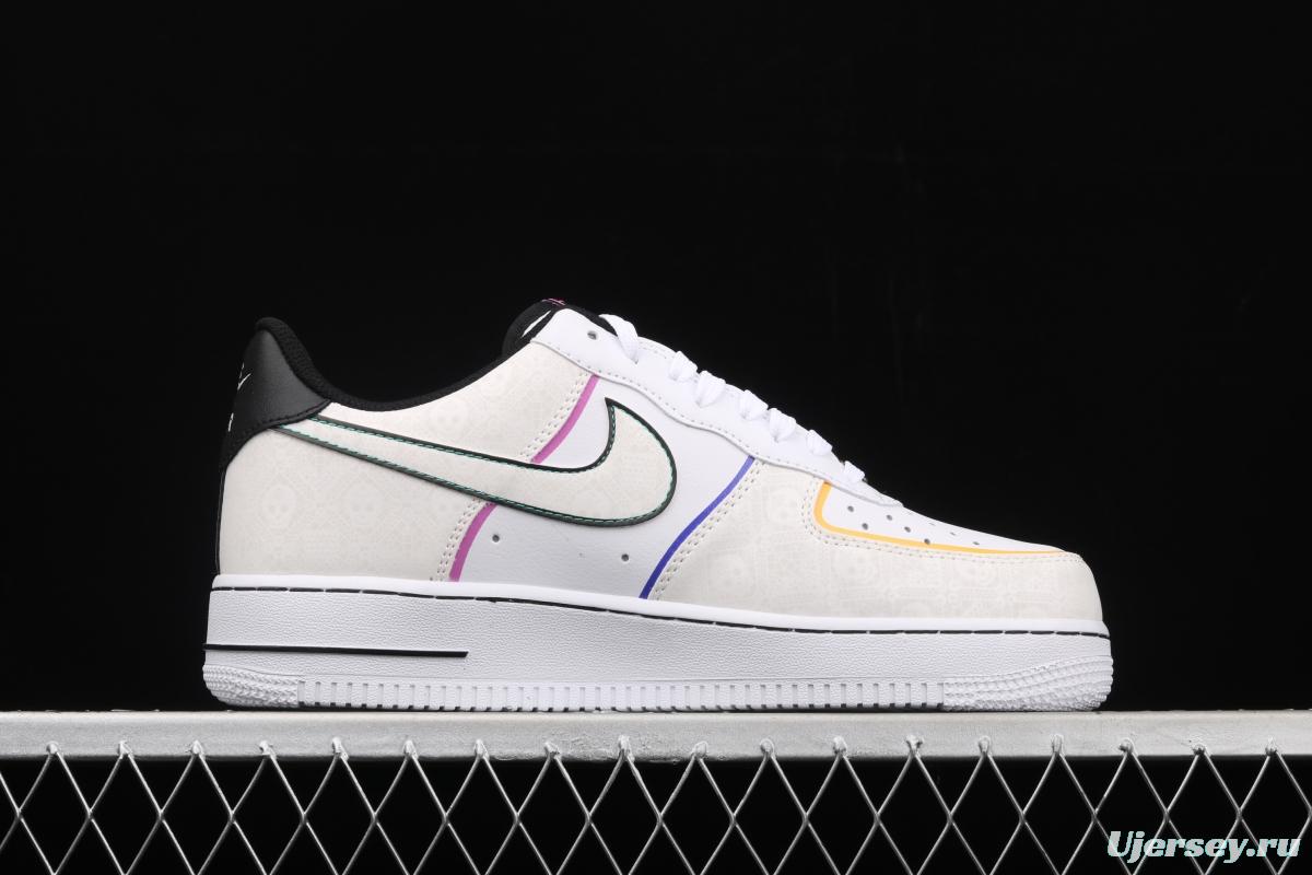 NIKE Air Force 1 Low Day of the DeAdidas Day of the Dead 3M reflective low-top casual board shoes CT1138-100