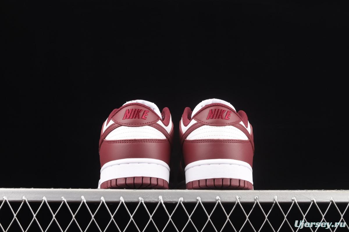 NIKE SB DUNK Low Prm wine red and white color SB buckle rebound fashion leisure board shoes DD1503-108