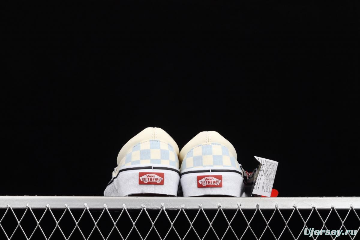 Vans Checkerboard Classic Slip-on White and Blue Chess Lattice low-top Leisure Board shoes VN000EYEBWW