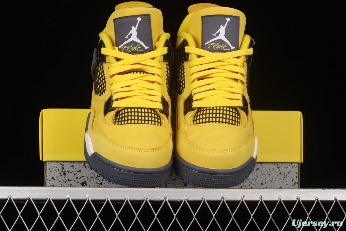 Air Jordan 4 Retro Lightning duplicates white and yellow electric letter CT8527-700