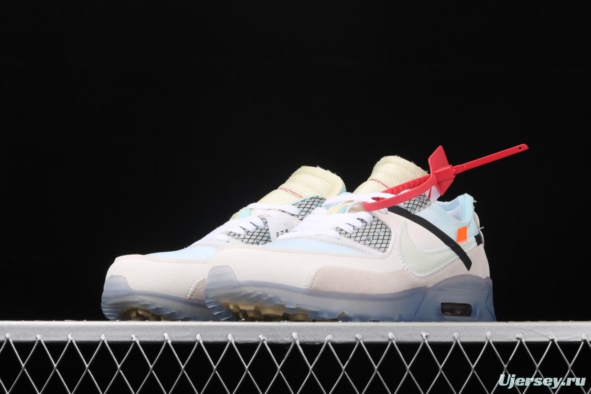 OFF-White x NIKE Air Max 90 OW joint limited edition classic air cushion running shoes AA7293-100