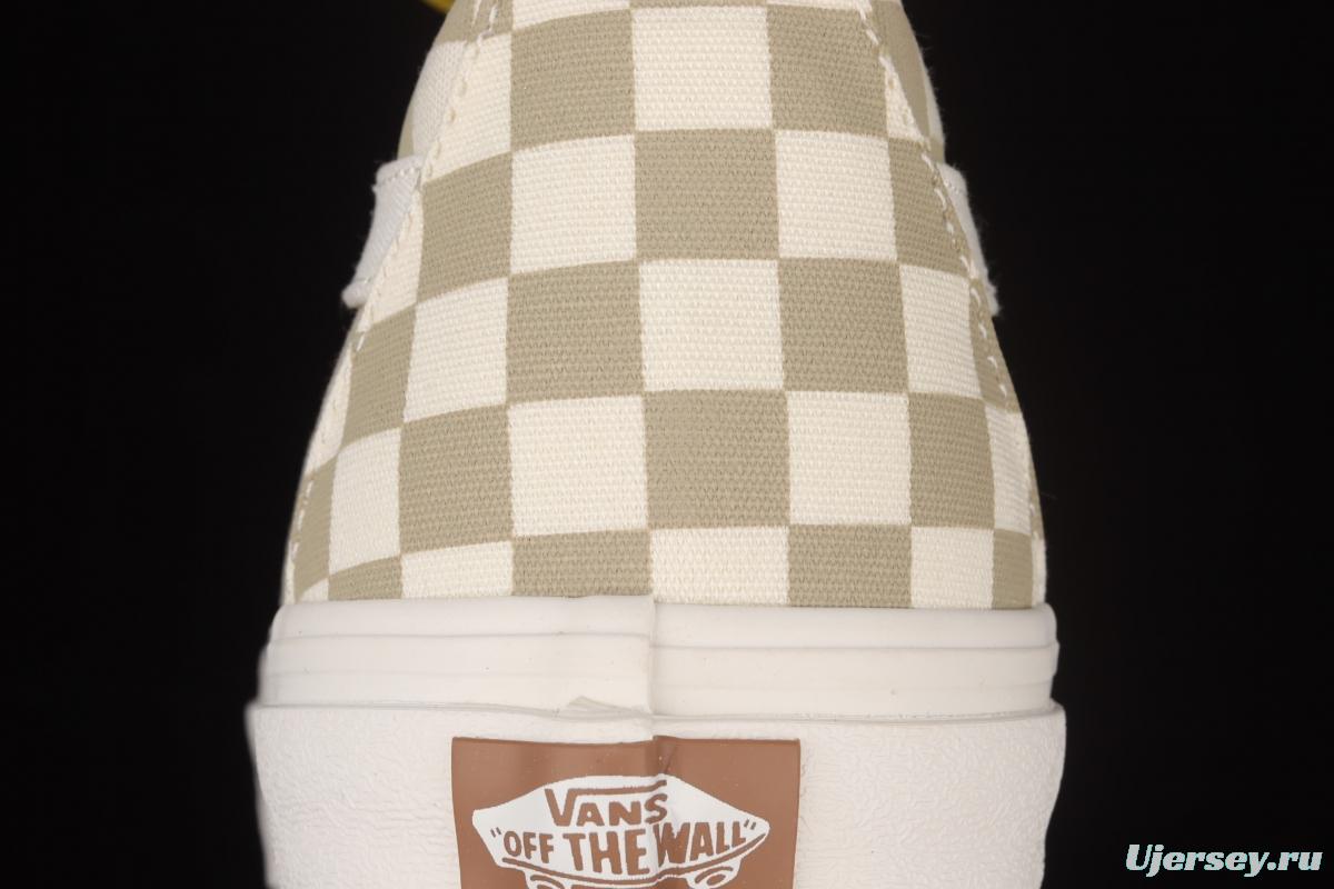 Vans SKate SK8-Hi milk brown plaid high-top professional skateboard shoes VN0A4U169F01