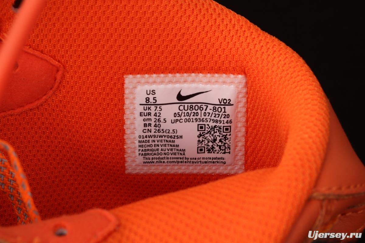 NIKE Air Force 1 Mid'07 Skeleton QS Halloween orange luminous skeleton limited casual board shoes CU8067-801