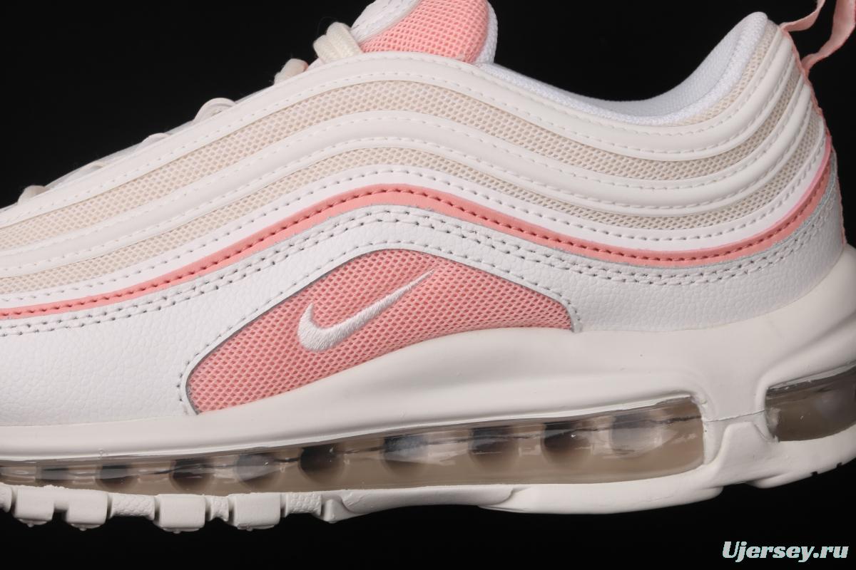 NIKE Air Max 97 White and pink 3M reflective bullet running shoes 921733-104