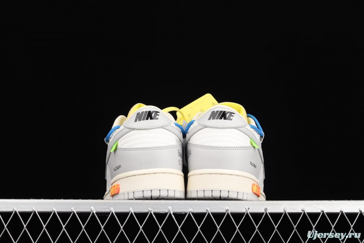 OFF-White x NIKE DUNK Low 04 of 50 OW white gray leisure sports skateboard shoes DM1602-112