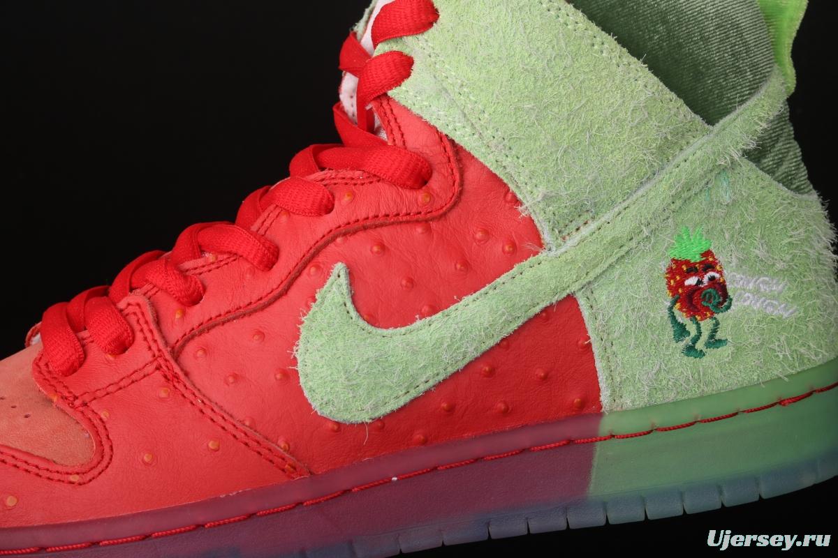 NIKE SB DUNK High Strawberry Cough strawberry green casual skateboard shoes CW7093-600