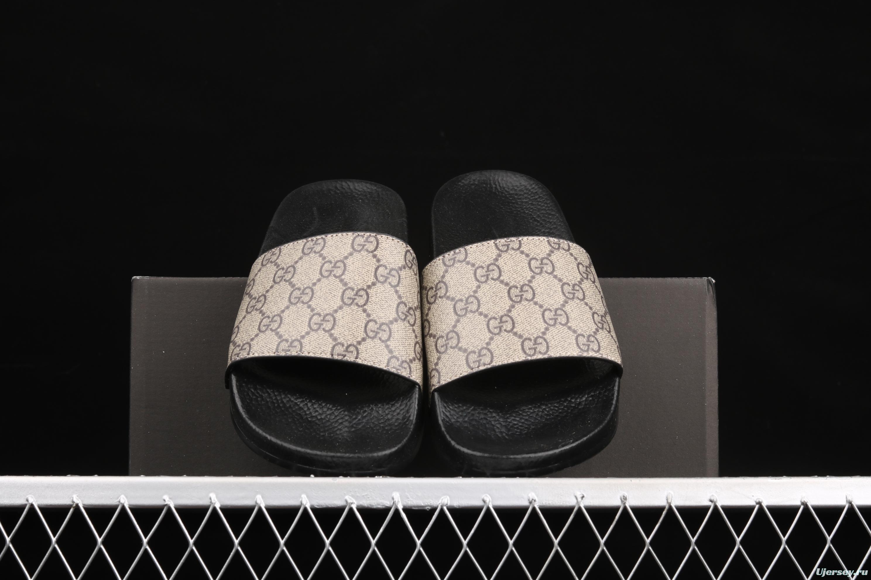 Gucci summer fashion couples casual slippers black