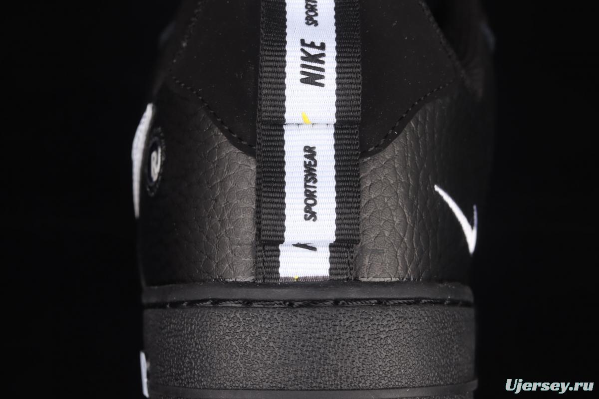 NIKE Air Force 1 Low black and white simple edition OW letter low top casual board shoes AJ7747-001