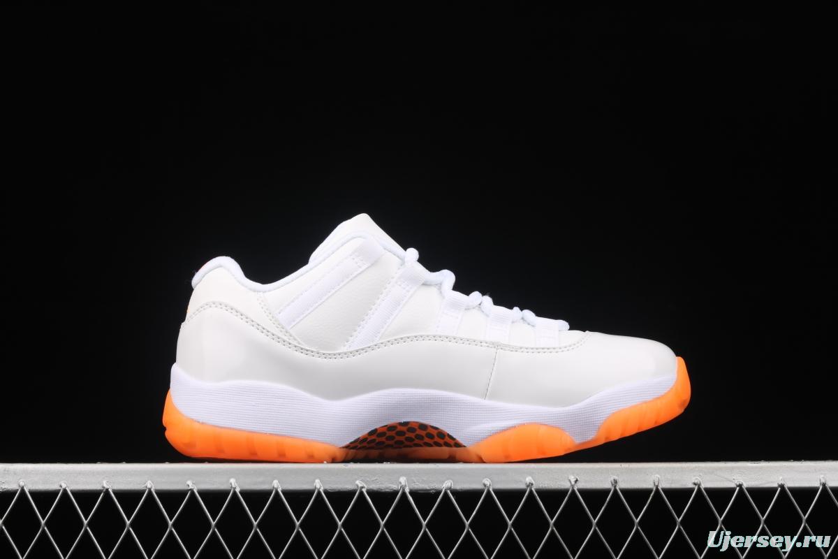 Air Jordan 11 Bright Citus 11 white orange low top basketball shoes true carbon AH7860-139