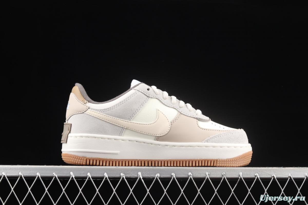 NIKE Air Force 1 ShAdidasow light weight heightened low-top board shoes DO7449-111,