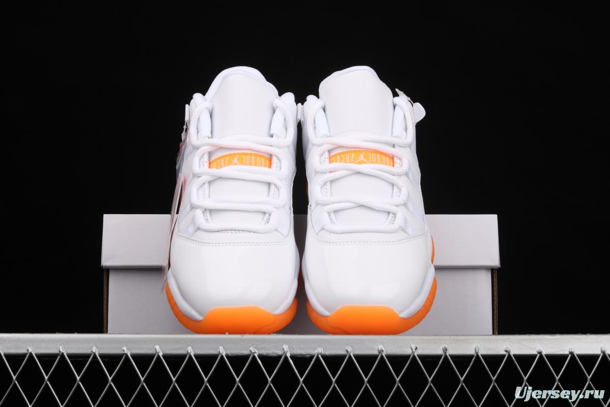 Air Jordan 11 Bright Citus 11 White Orange low Top Basketball shoes AH7860-139