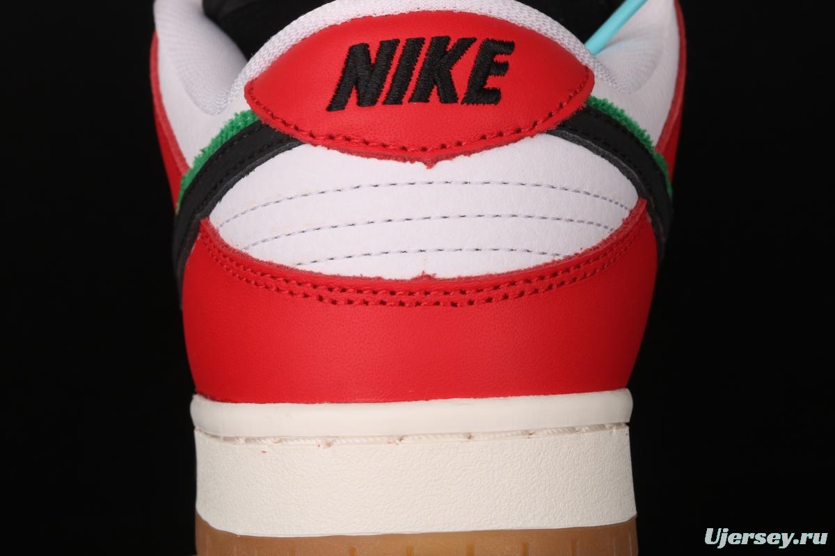 Frame Skate x NIKE SB DUNK Low Habibi white and red double hook dunk series retro low side leisure sports skateboard shoes CT2550-600