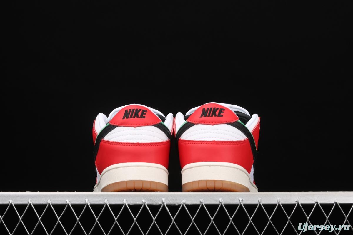 Frame Skate x NIKE SB DUNK Low Habibi white and red double hook dunk series retro low side leisure sports skateboard shoes CT2550-600