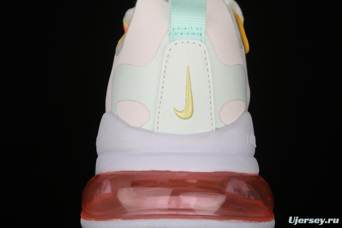 NIKE Air Max 270React new high frequency mesh hollowed-out half-palm air cushion running shoes CV8818-102