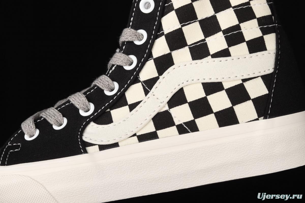 Vans Sk8-Hi Authentic black and white checkered high-top casual board shoes VN0A4RWY2BK