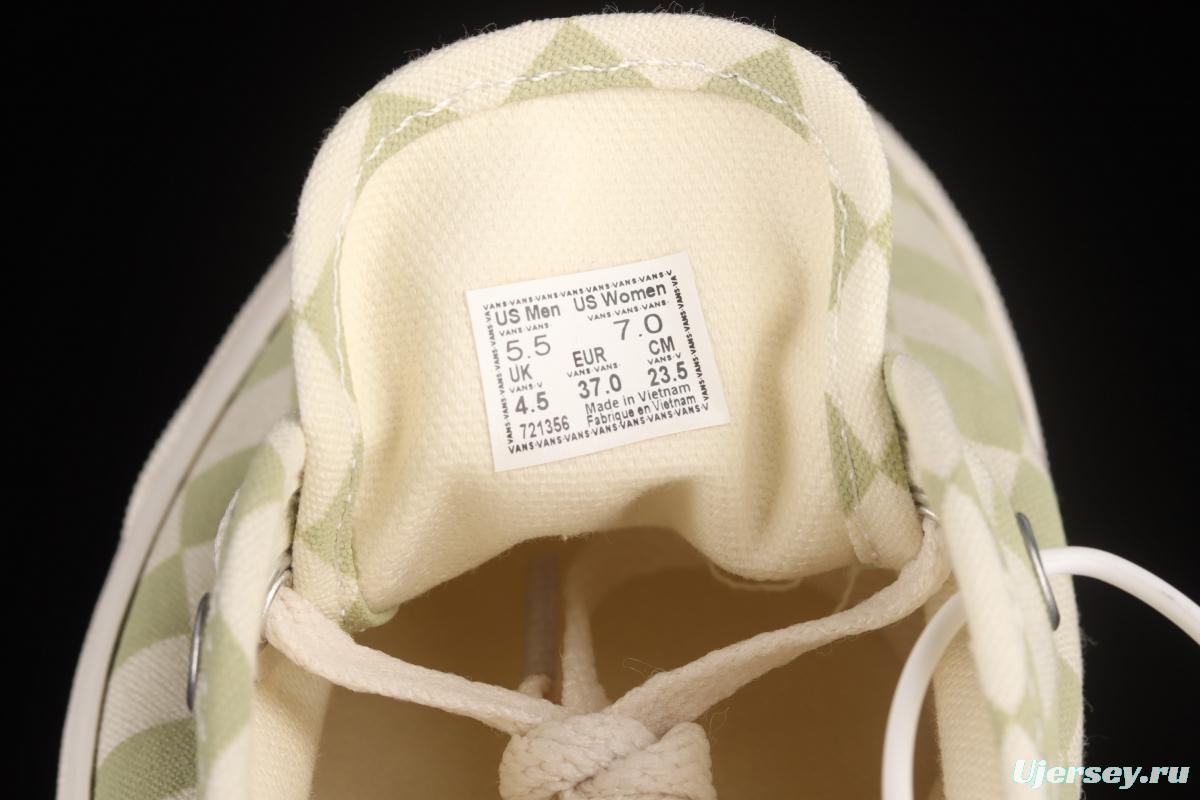 Vans Authentic Anaheim series classic green and white checkered low-top casual board shoes VN0A5HZS9F0