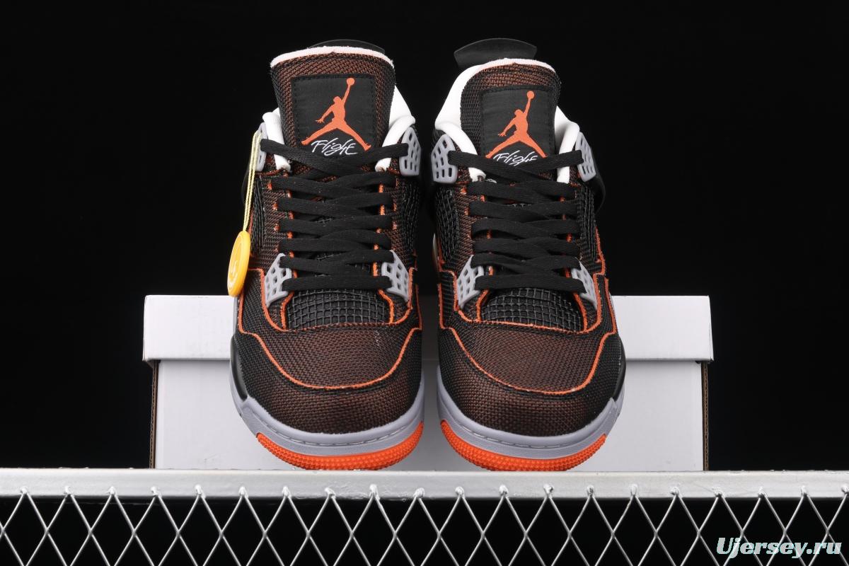 Air Jordan 4 Retro SE Brass Black Orange Sea Star Orange CW7183-100