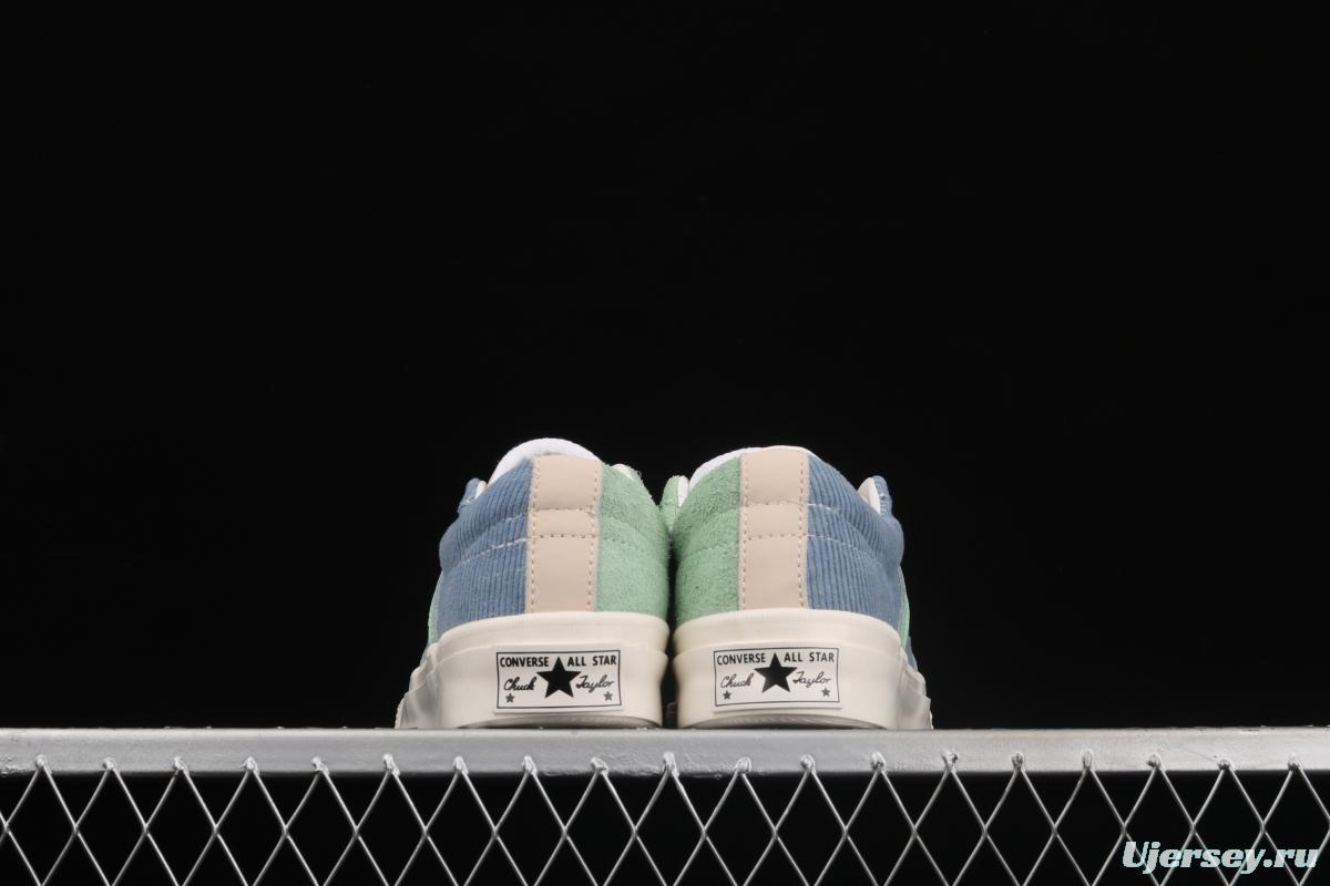 Material Block x Converse One Star ACAdidasmy joint style white and green spliced low-top basketball shoes 170572C