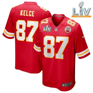 Men's Travis Kelce Red Super Bowl LV Bound Player Limited Team Jersey