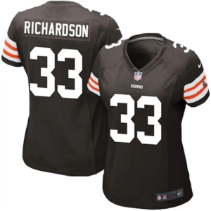 Women's Historic Logo Trent Richardson Brown Player Limited Team Jersey