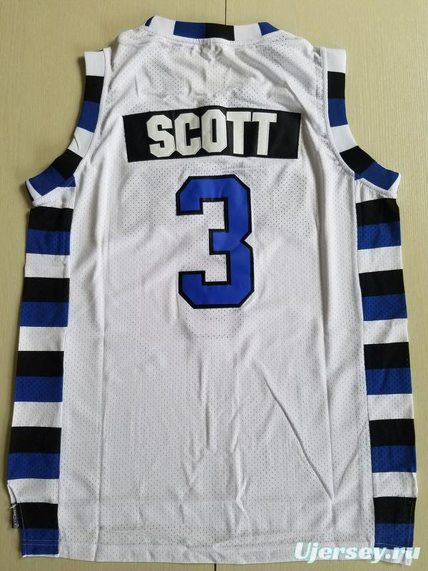 Antwon Skills Taylor 3 One Tree Hill Ravens White Basketball Jersey
