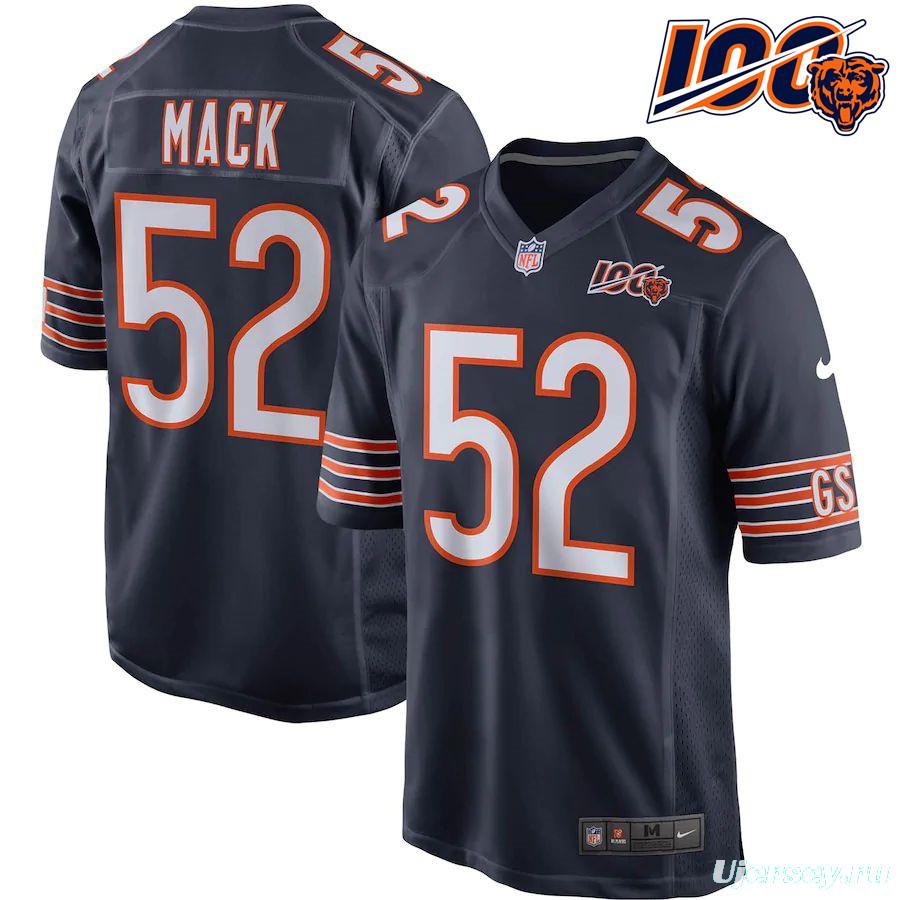 Men's Khalil Mack Navy 100th Season Player Limited Team Jersey