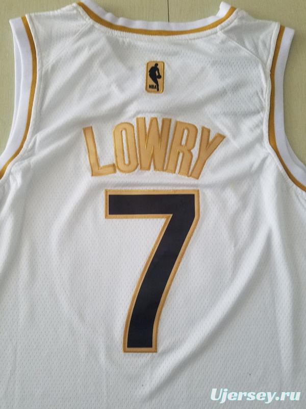 Kyle Lowry 7 White Golden Edition Jersey